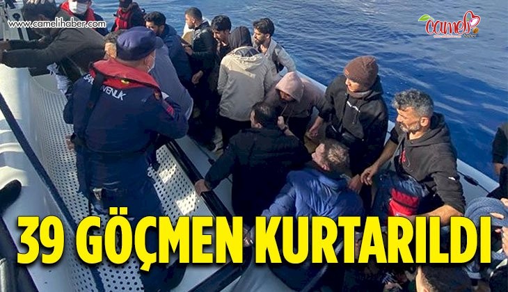 39 göçmen kurtarıldı