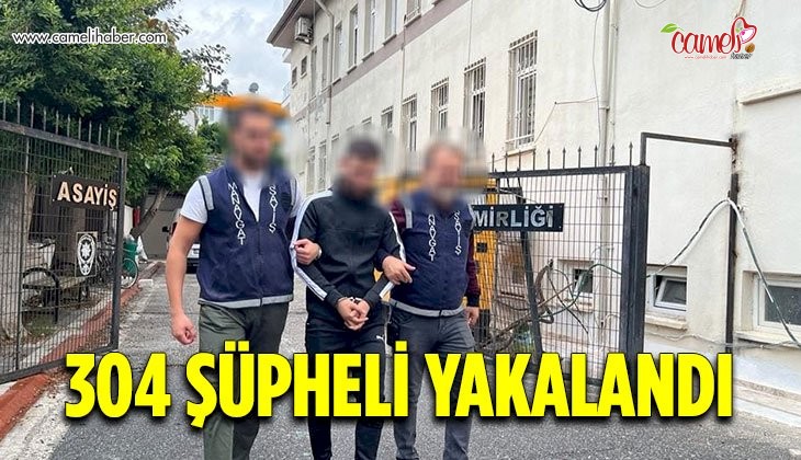 Antalya'da 1 ay içinde çeşitli suçlardan aranan 304 şüpheli yakalandı