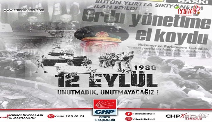 CHP Denizli İl Kadın Örgütü 12 Eylül mesajı paylaştı