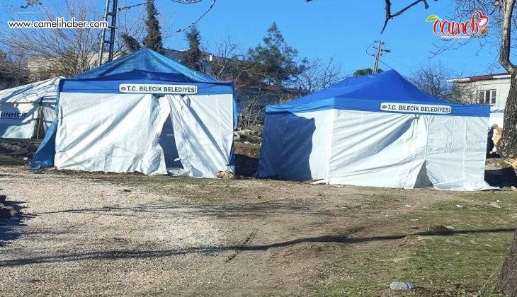 Deprem bölgesine gönderilen çadırların kurulumuna başlandı